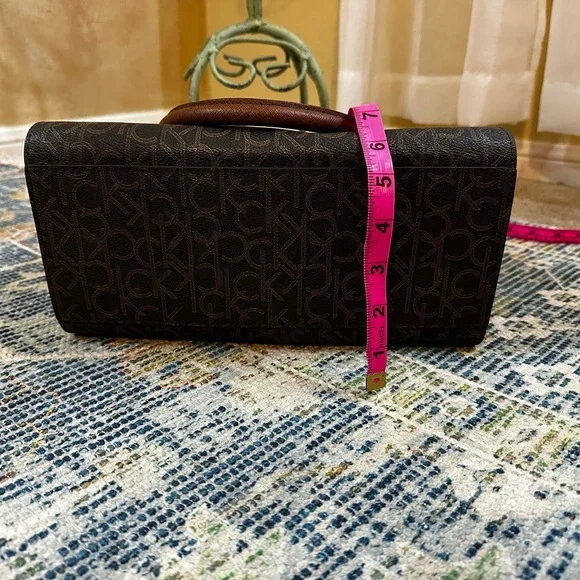 Calvin Klein Dark Brown Monogram Satchel - Picture 2 of 7
